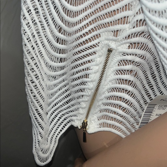 GRACIA Sheer Mesh Side Zippers Scalloped Sleeves Blouse Size L - Picture 7 of 8